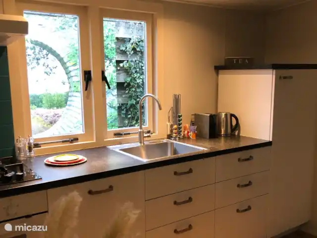 Écureuil | Pays-Bas, Gueldre, Voorthuizen - maison de vacances Cuisine avec four, cafetière et bouilloire.