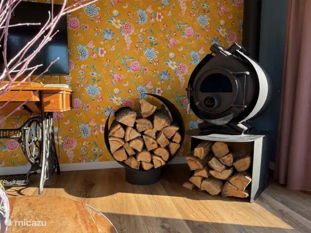 Écureuil | Pays-Bas, Gueldre, Voorthuizen - maison de vacances Joli poêle à bois pour les journées et les soirées froides.