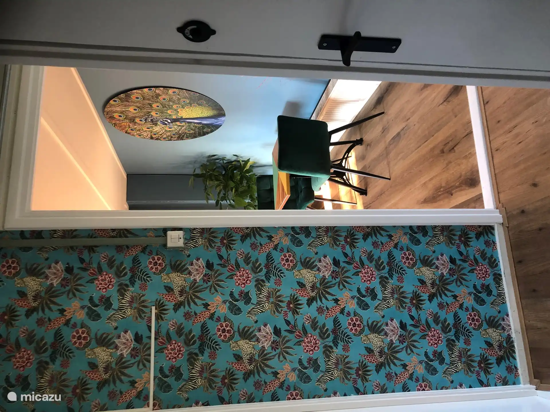 Vue depuis le hall. Salle à manger salon