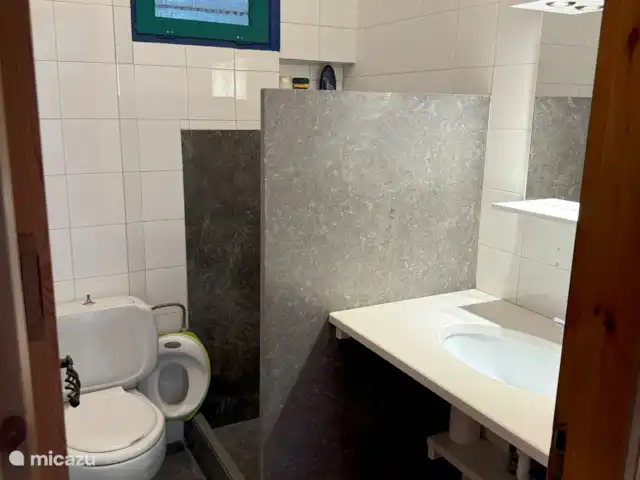 Olivar Villa Serenity en Grecia, Creta, Agia Galini - villa Cuarto de baño con ducha, inodoro y lavabo en la planta baja