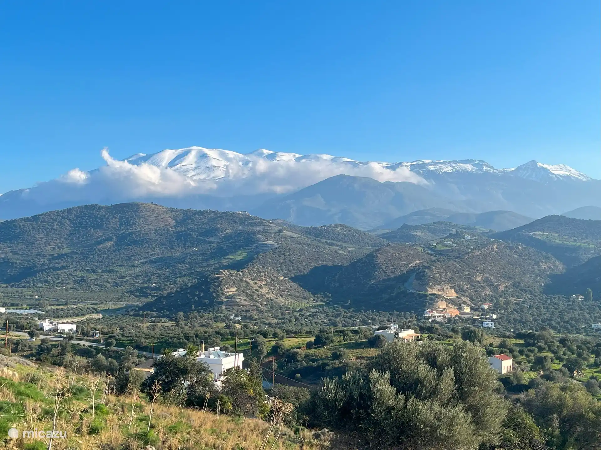 Sneeuw op de psiloritis, de hoogste berg van Kreta