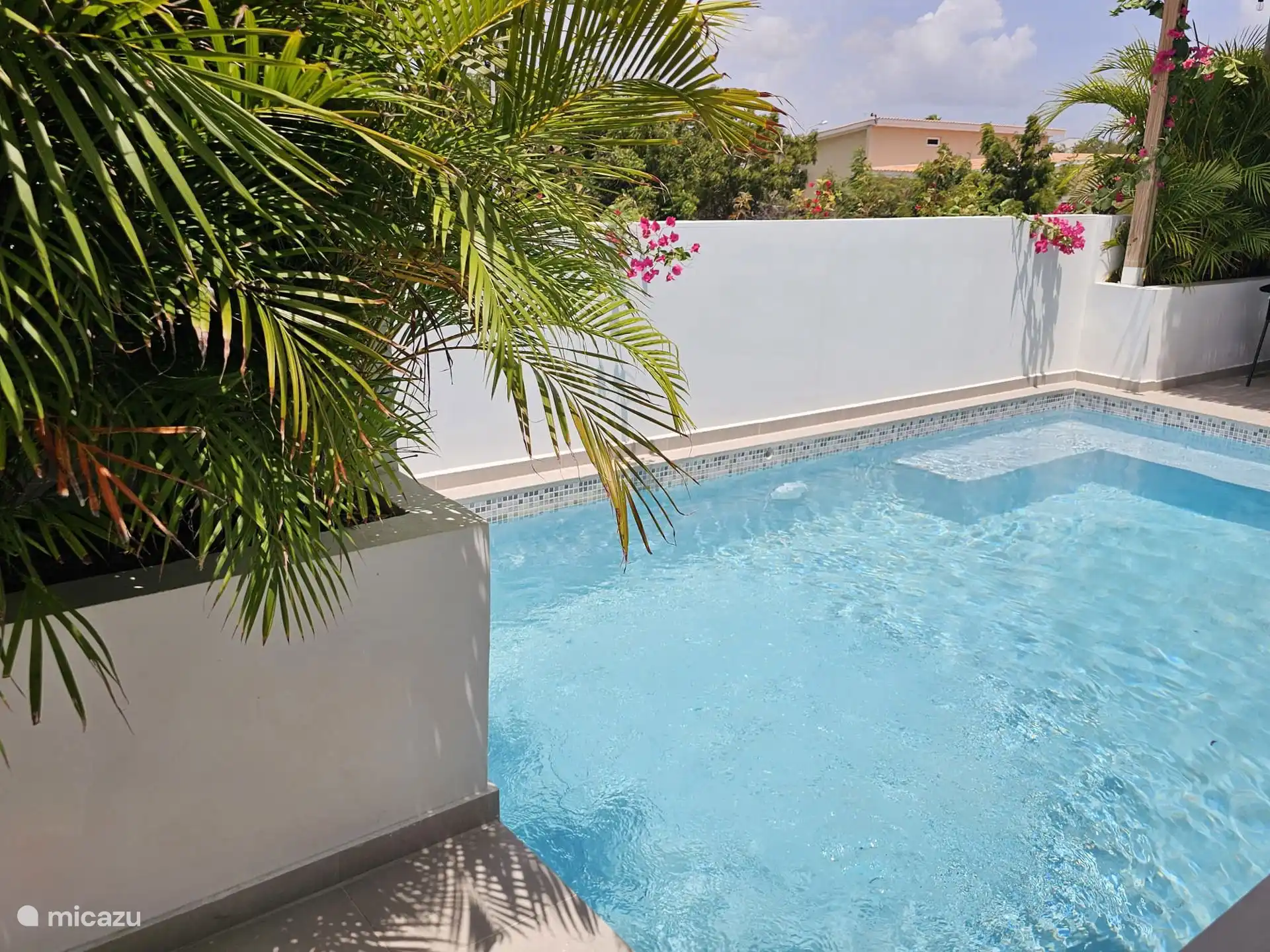 Privater Swimmingpool mit Lounge-Sofa