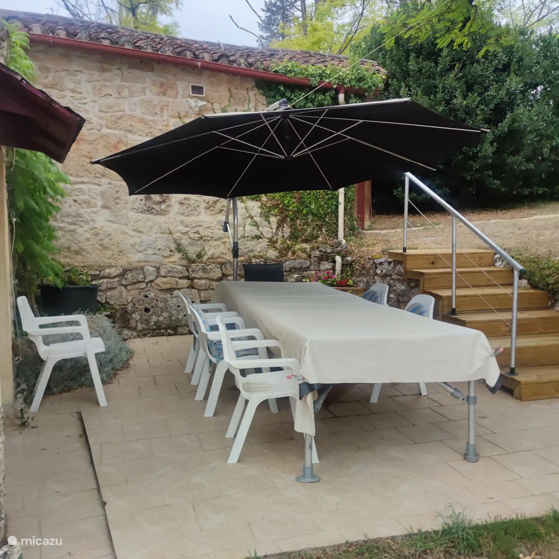 You can also use a beautiful terrace at the gite. equipped with a spacious table, chairs and large umbrella.