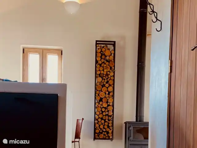 Casa Goa en Portugal, Beja, São Teotónio - casa vacacional Sala de estar con estufa de leña