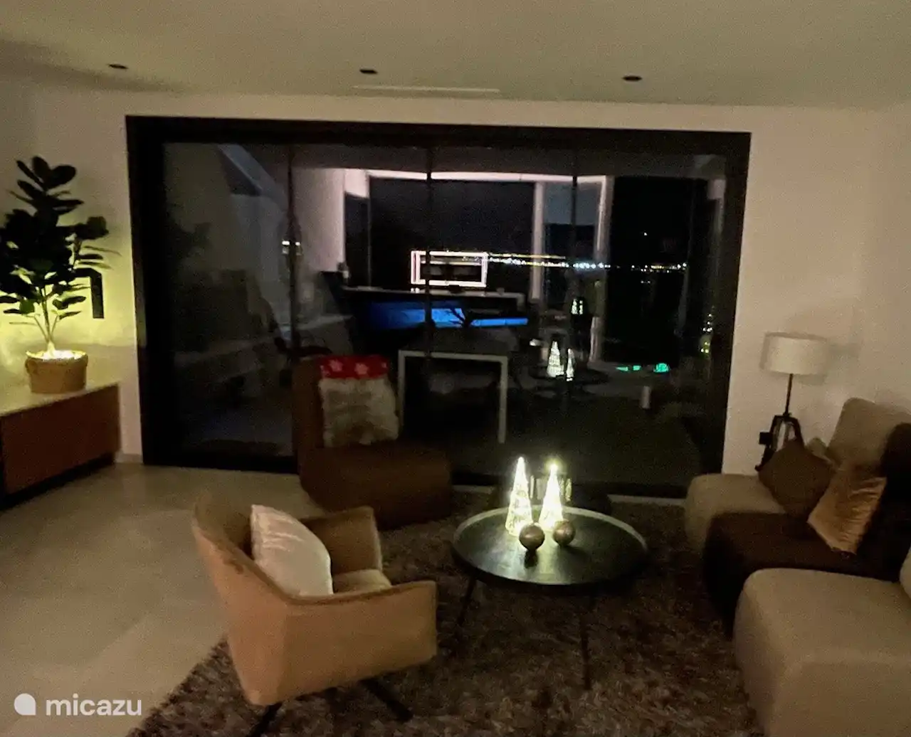 The living room atmospheric in the evening