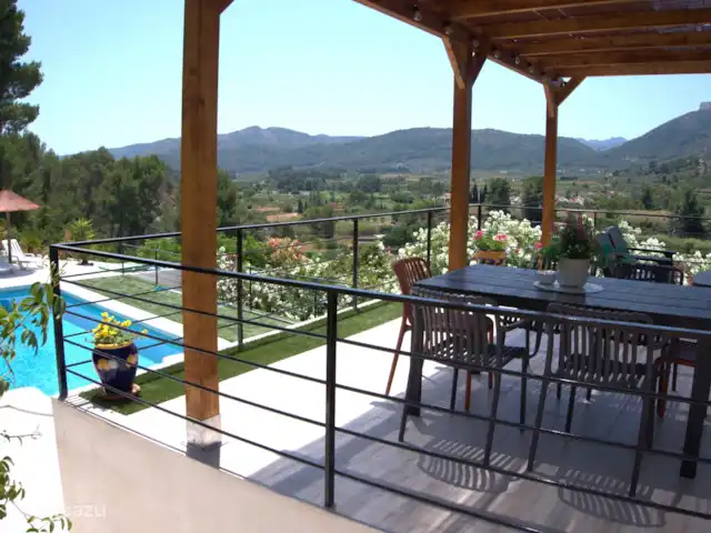 villa huren in Spanje, Costa Blanca, Alcalali – Villa Relax the upper terrace with view over the swimming pool
