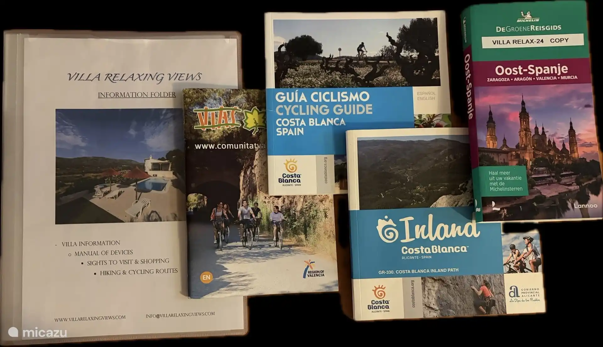 De nombreuses informations sont disponibles à l’intérieur de la villa. Notre propre dossier d’informations contient des parcours de randonnée et de vélo. Nous avons des cartes, des tracts et des livres sur la région.