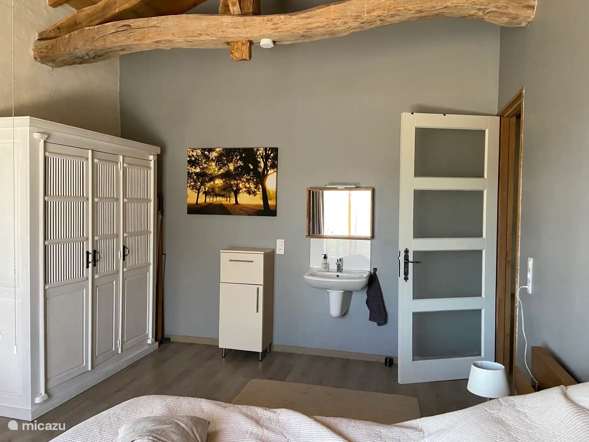 Master bedroom with washbasin