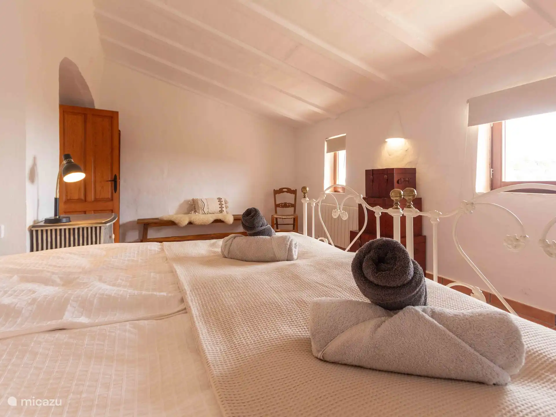 Finca Jabali - Tweede slaapkamer met twee eenpersoonsbedden.