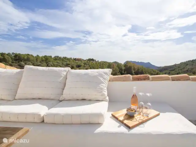 Finca Jabali | Espagne, Costa Blanca, Lliber - ferme Finca Jabali - Dakterras met zee- en bergzicht.