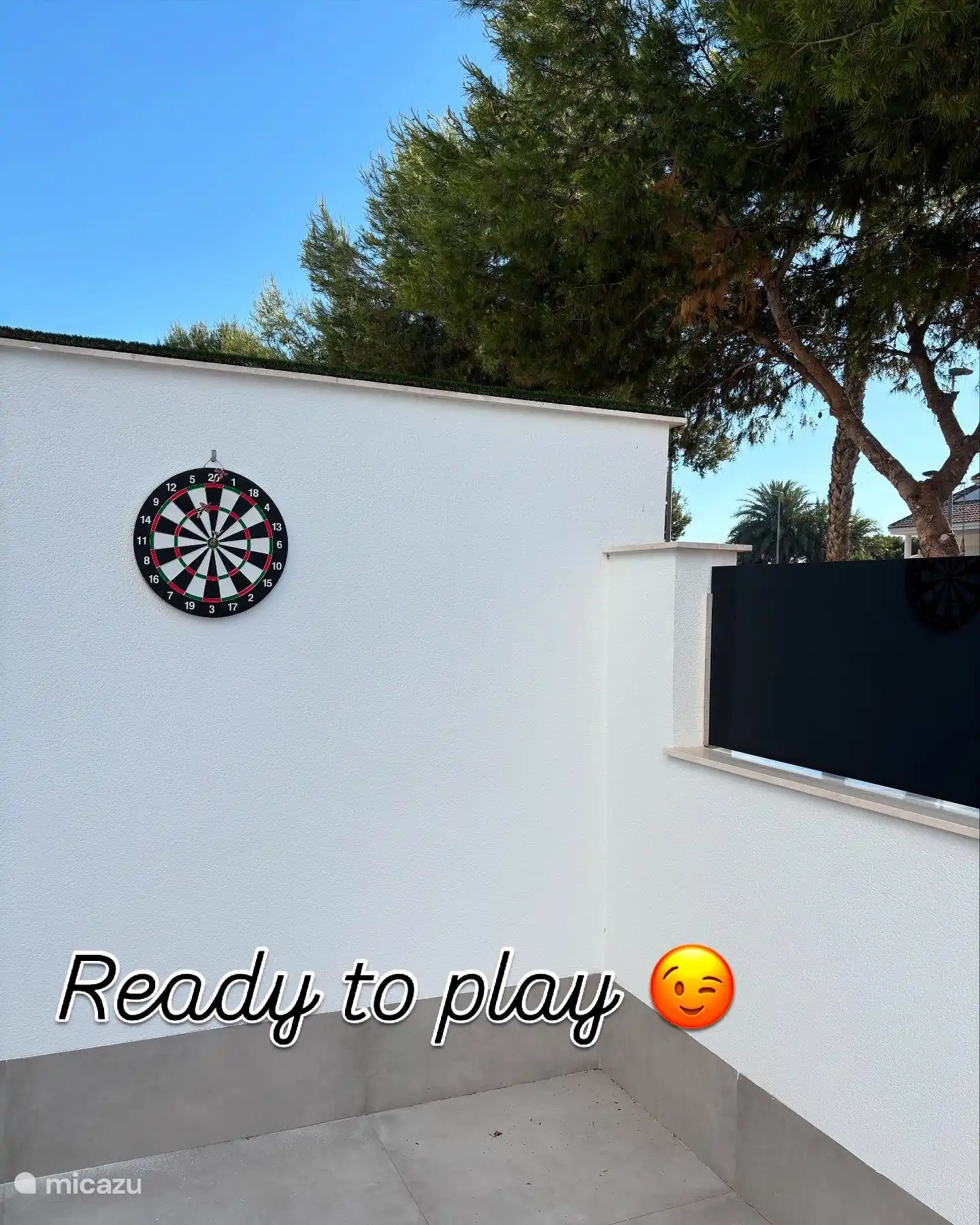 Darts op achter terras