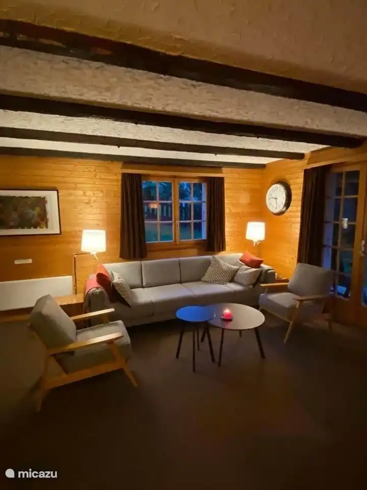 Cozy living room with sitting and dining area. 