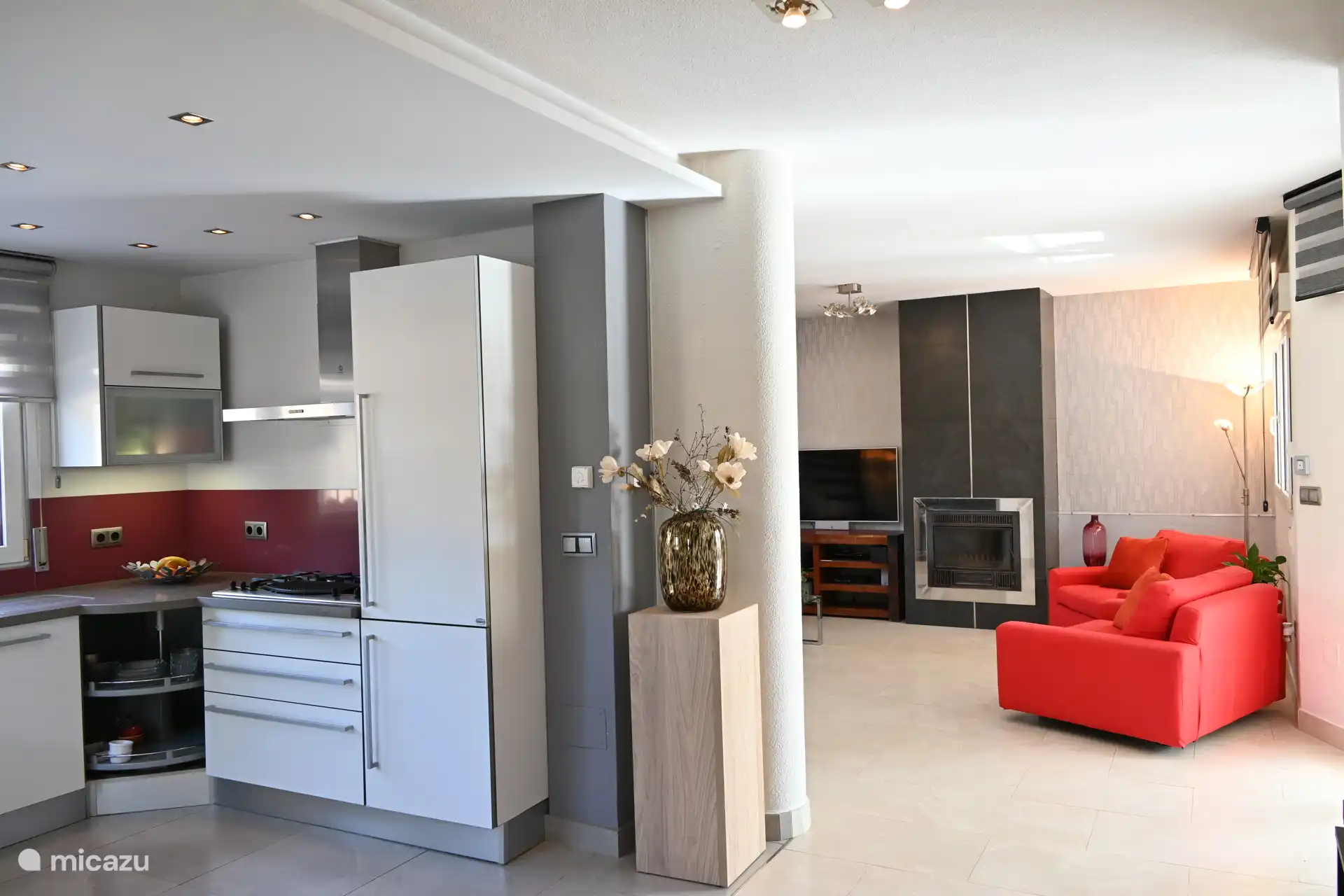 offene Küche und Wohnzimmer