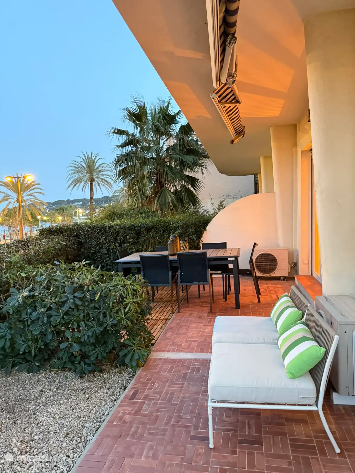 garden with seating areas