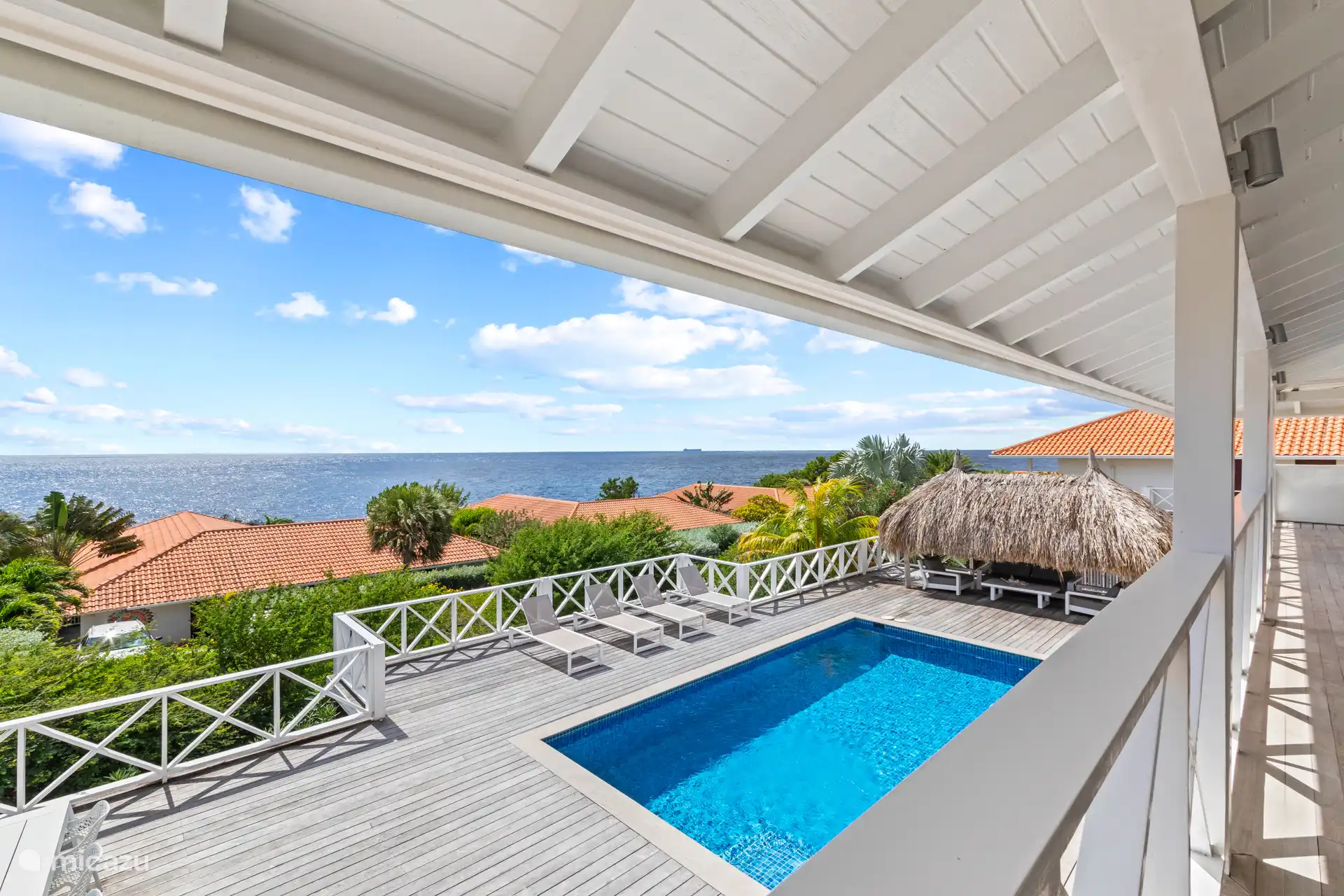 View from the terrace on the pool & pool deck