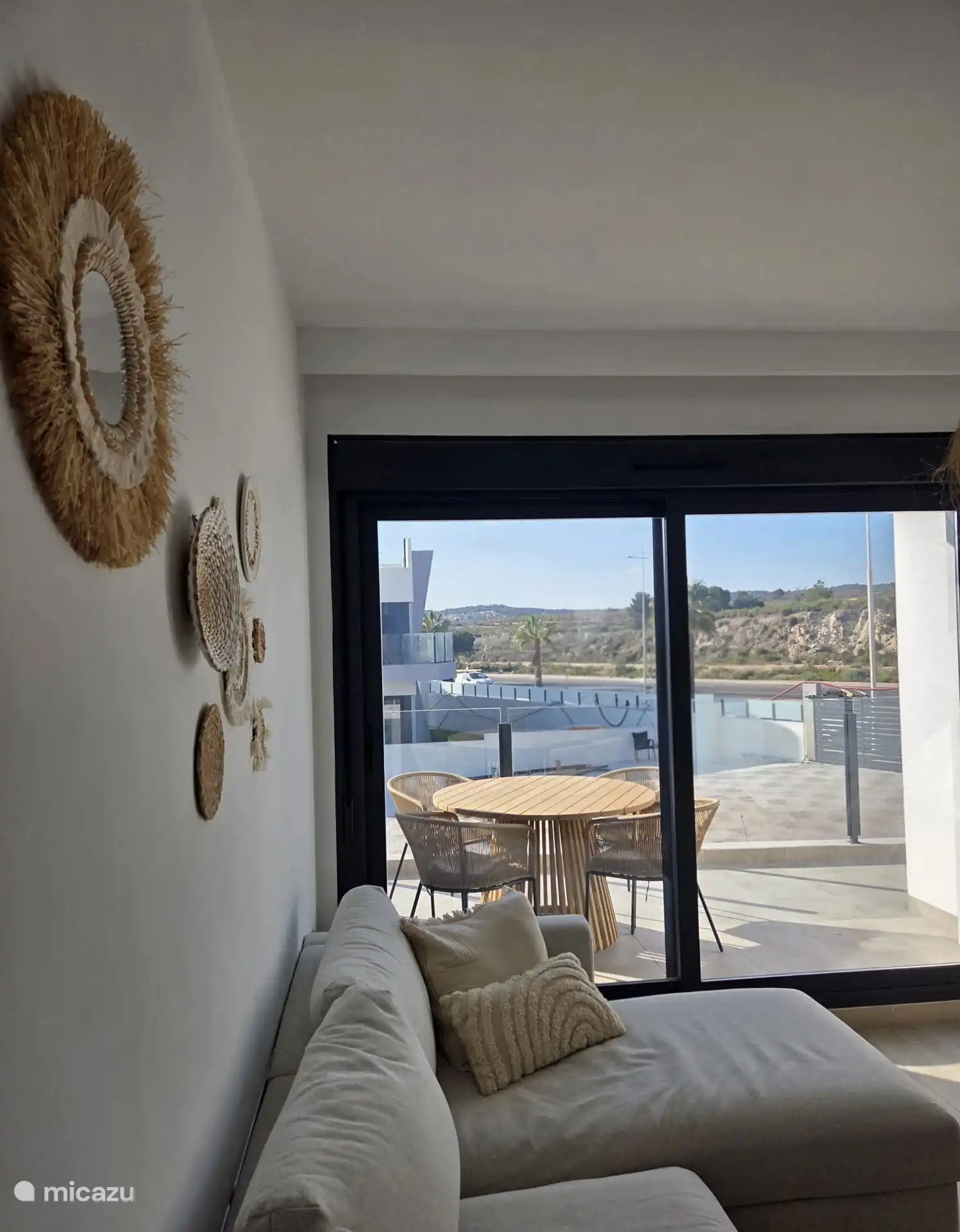 Living room with south-facing terrace