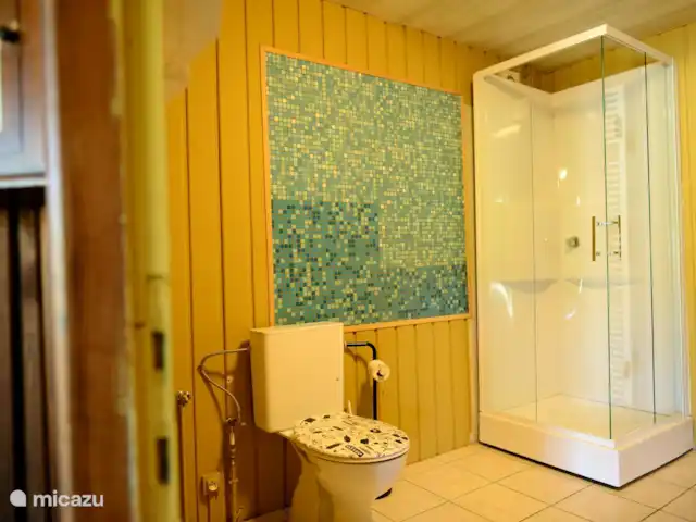 Maison Tournavaux | France, Ardennes françaises , Tournavaux - chalet Salle de bain spacieuse avec douche, toilettes et lavabo