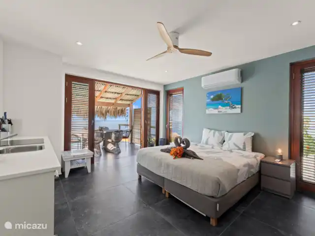 Villa Lahara huren in Curaçao, Banda Abou (west), Cas Abao - villa 1e slaapkamer beneden met badkamer ensuite