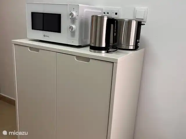 appartement huren in Spanje, Costa Cálida, Sucina – Zuidgericht gelijkvloers appartement Microgolfoven met grillfunctie, waterkoker, toaster