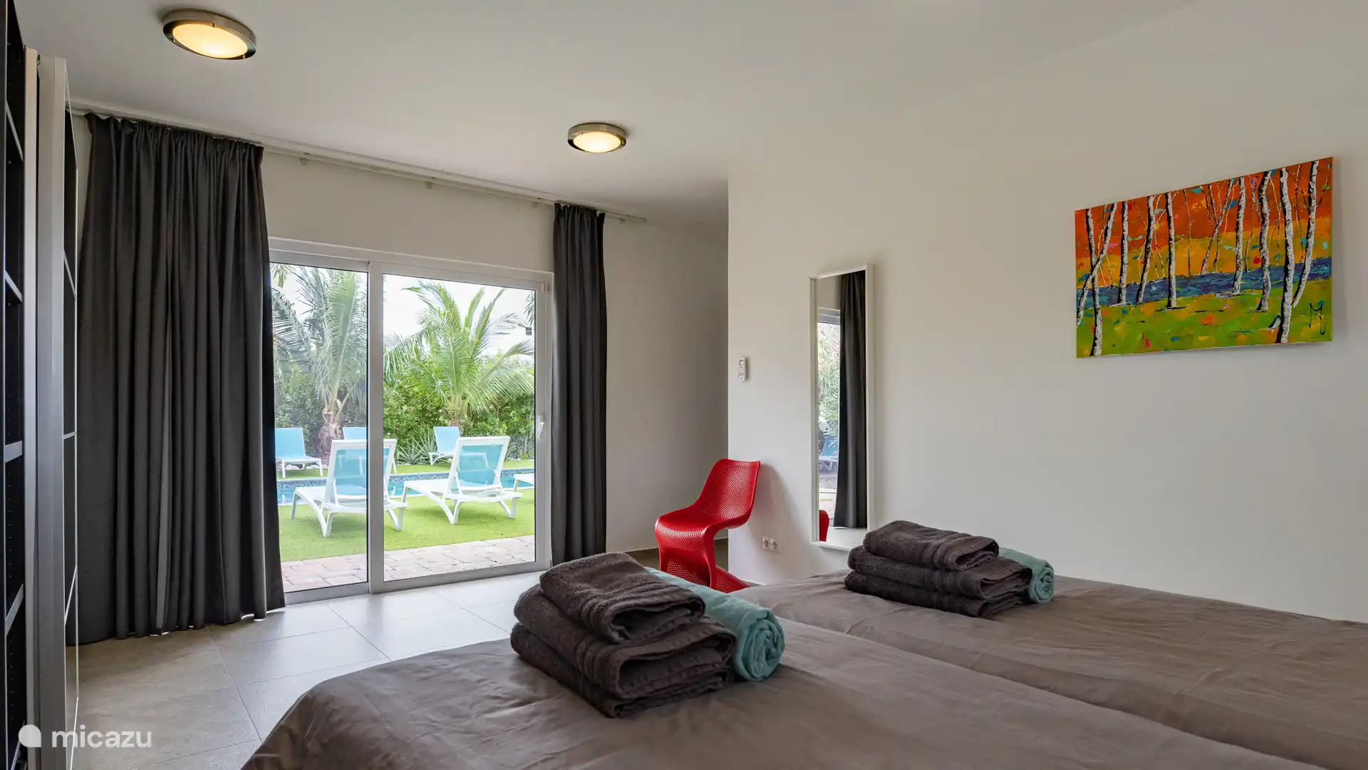 Inklusive Bettwäsche und Handtücher