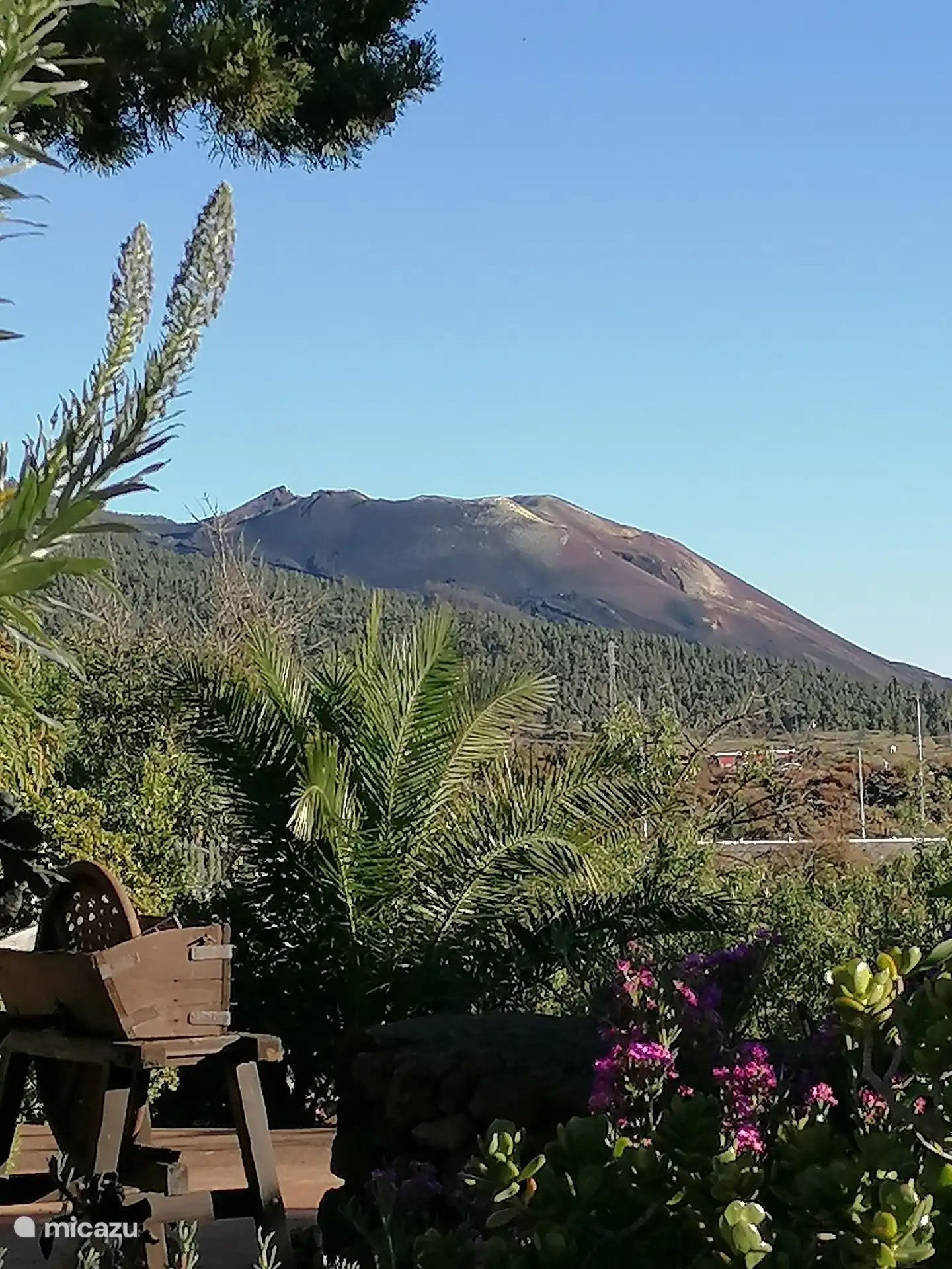 Neuer Vulkan Tajogait, Ausbruch September 2021, Blick aus dem Pool