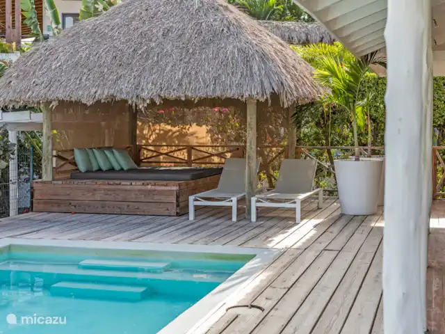 Villa Solaya 2, Jan Thiel huren in Curaçao, Banda Ariba (oost), Jan Thiel - villa Prive zwembad met palapa en zonnedek.