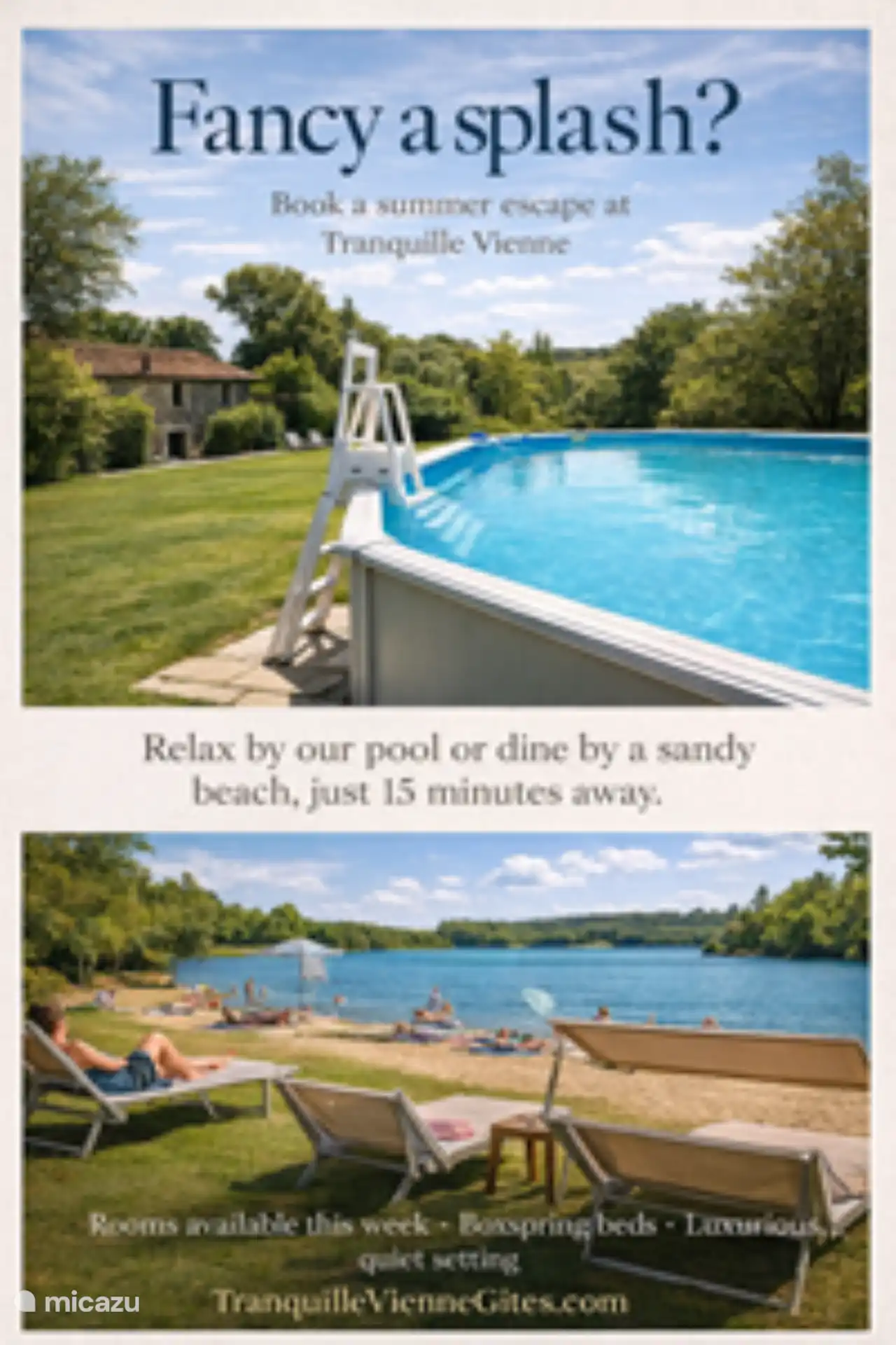 Meer met zandstrand 15. min rijden van ons vandaan.