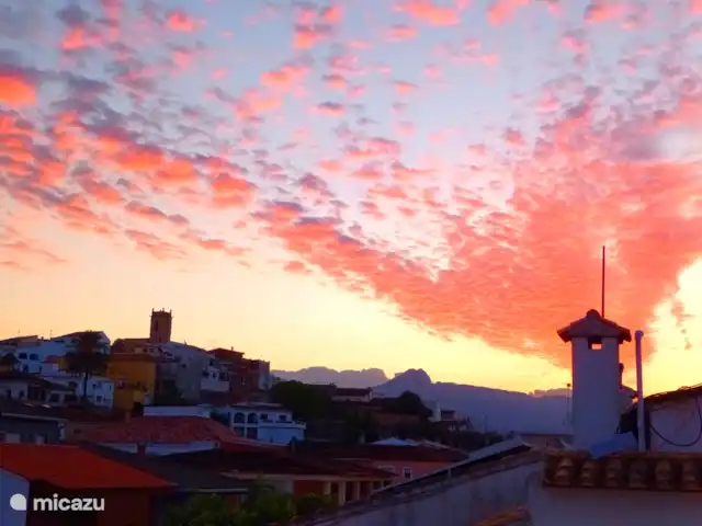 vakantiehuis huren in Spanje, Costa Blanca, Benidoleig – La Isabella Zonsondergang vanaf zonneterras