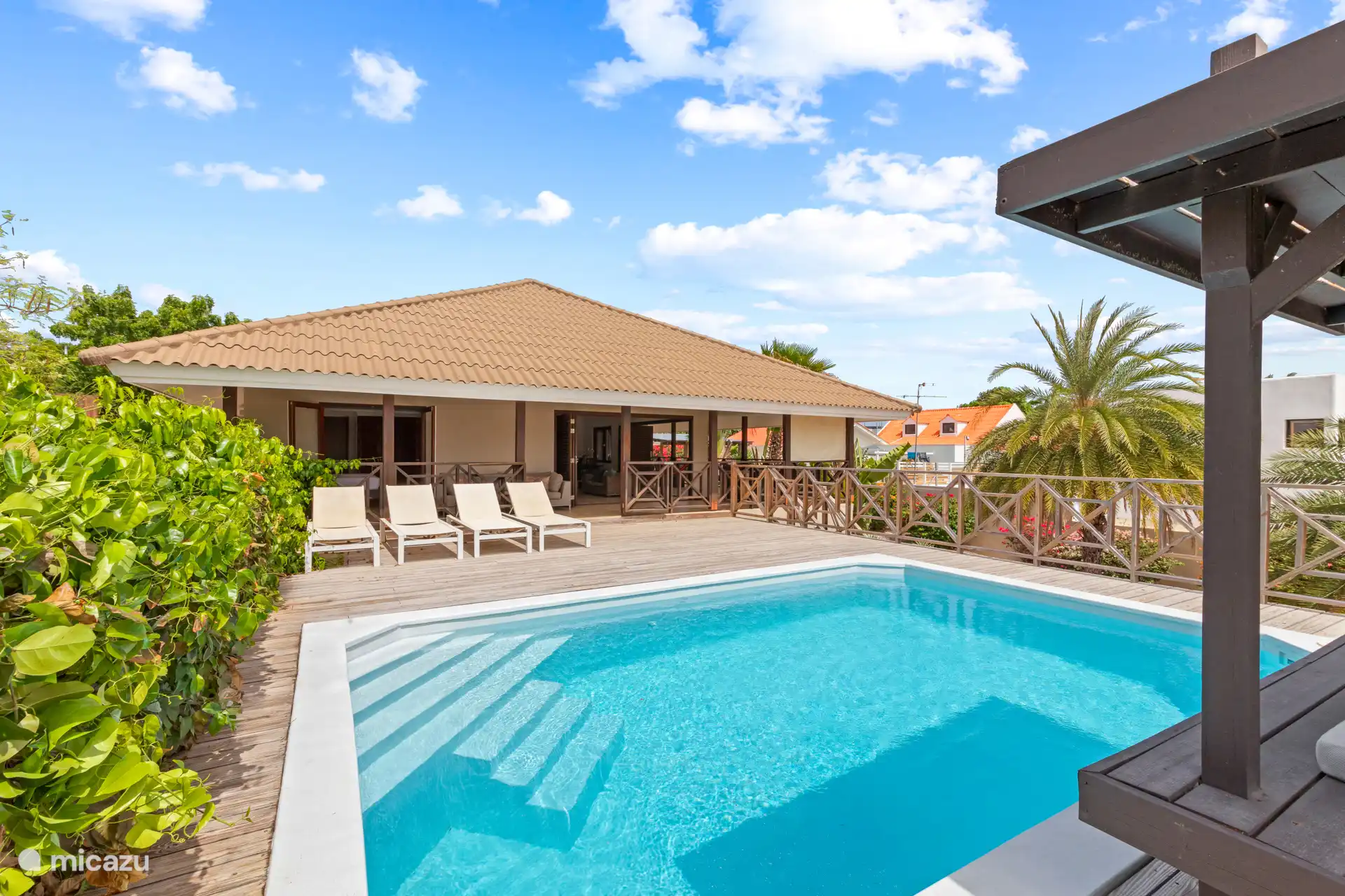 Sun loungers by the pool