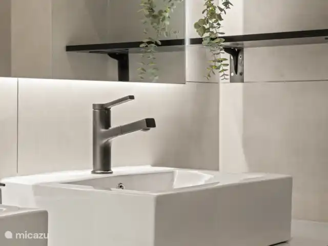 Location de Vacances Curaçao, Banda Ariba (est), Mambo Beach, appartement - Crystal Sands Resort Curaçao Salles de bains luxueuses avec lavabo et douche