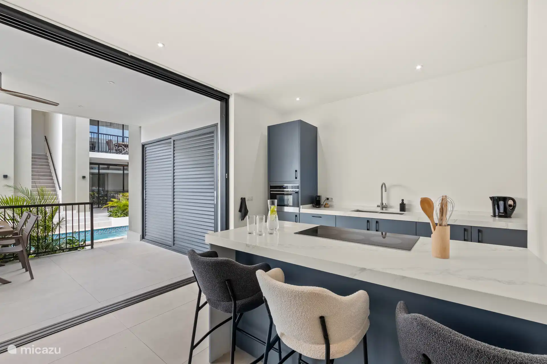 Kitchen island with bar