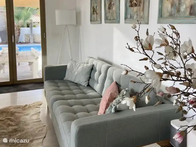 Villa de estilo ibicenco + vistas al mar en España, Costa Blanca, Moraira - villa Salón