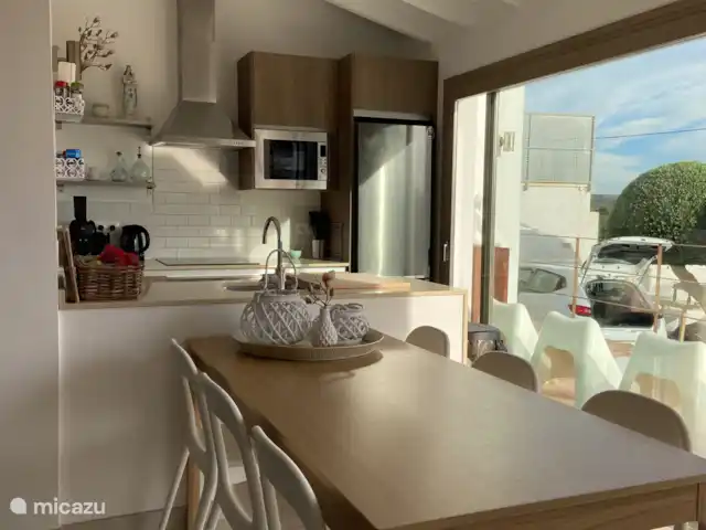 Villa de estilo ibicenco + vistas al mar en España, Costa Blanca, Moraira - villa cocina