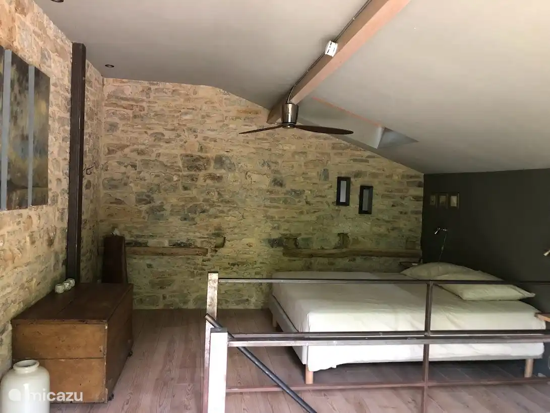 The double bed in the family room