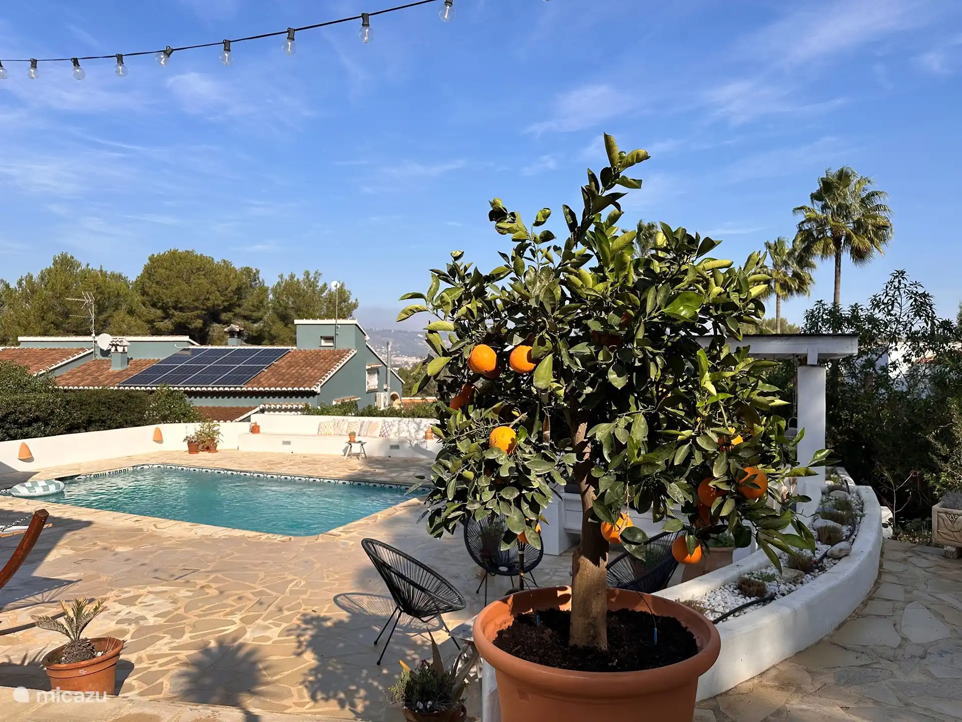 Cozy large garden, with plenty of sun and shade spots.