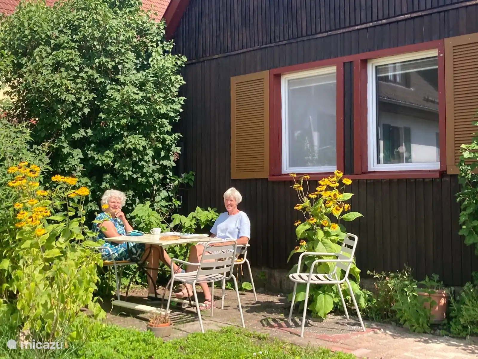 Auf einer der Terrassen des Ferienhauses Wedde