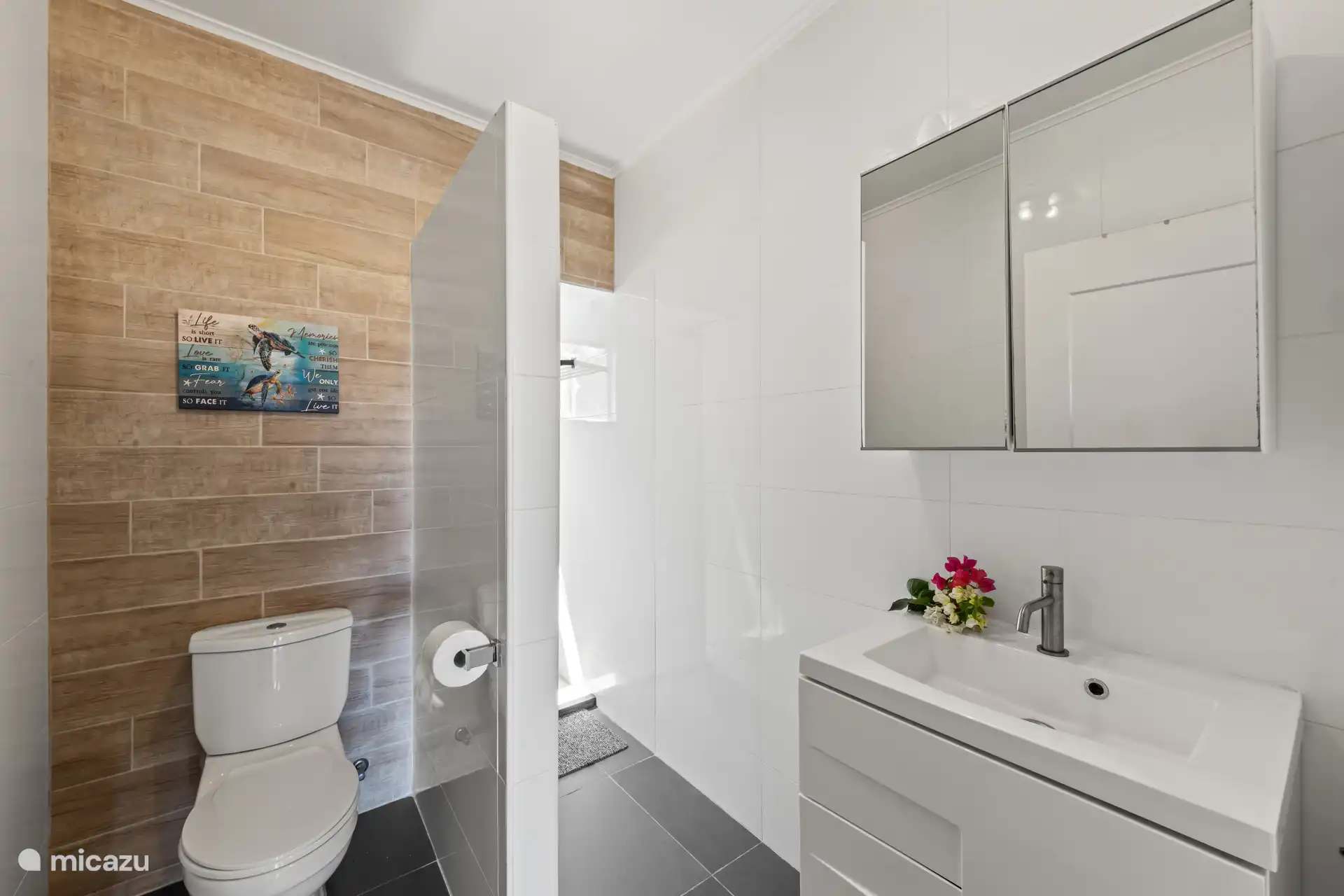 Badkamer met toilet en inloopdouche