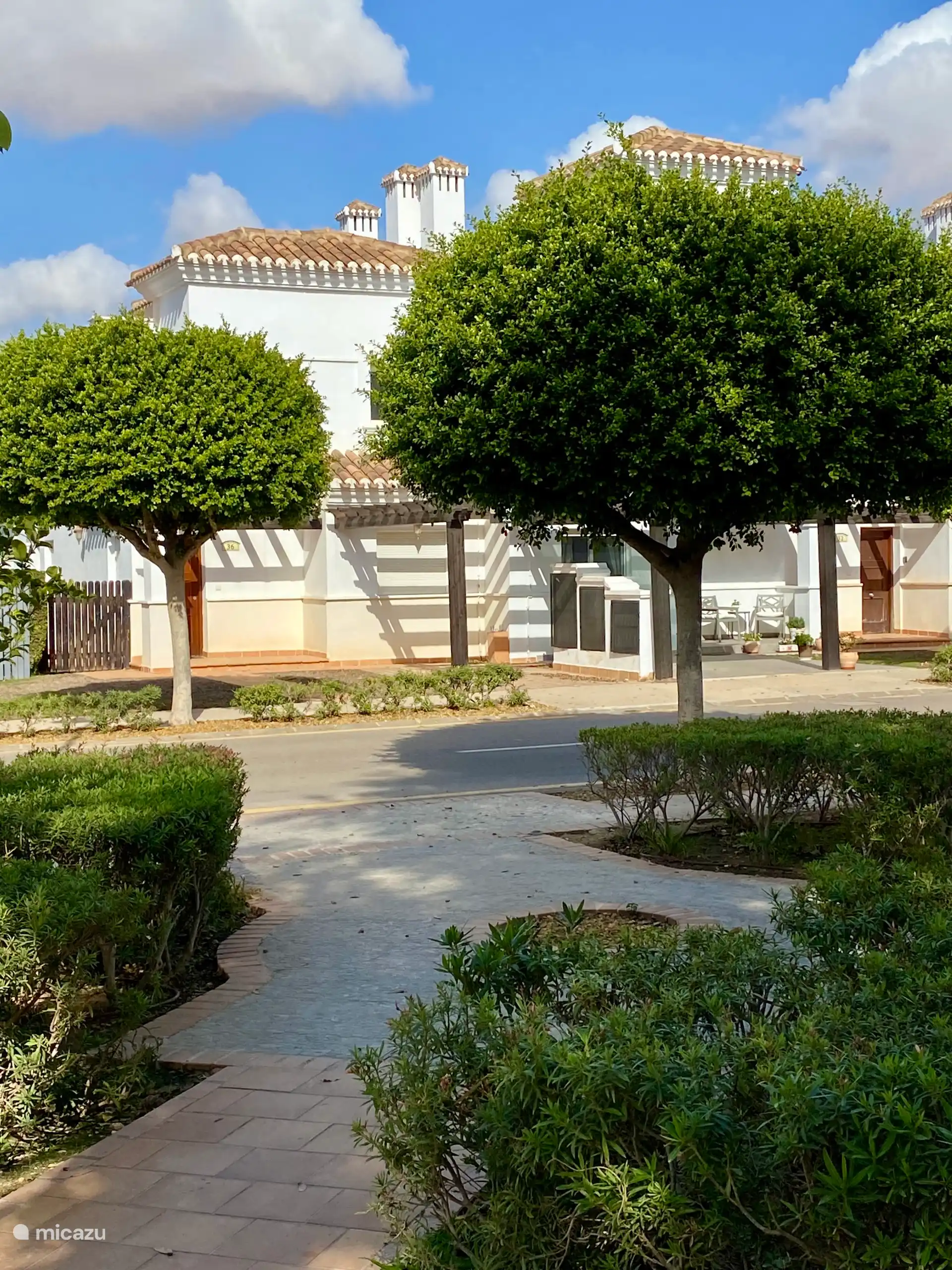 The front view of the house. 