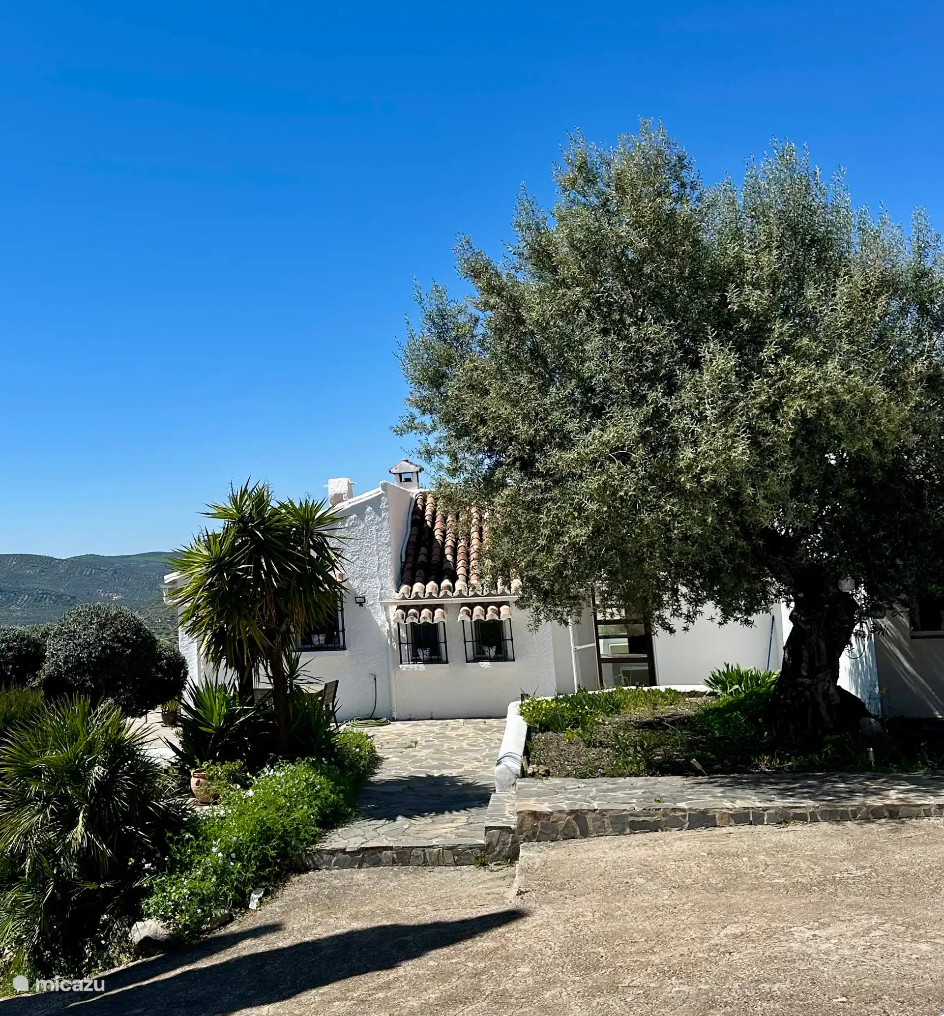 Vor dem Haus mit dem Haupteingang.