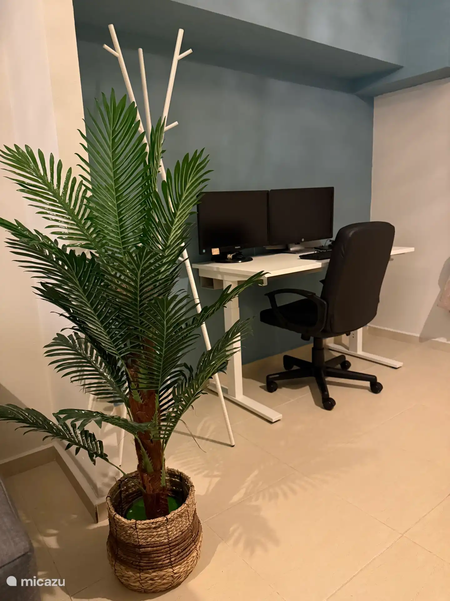 home office in the basement. 2 monitors, mouse and keyboard available.