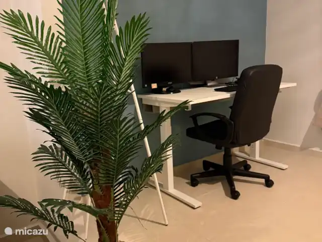 La Brisa Azul | Espagne, Costa Blanca, Gran Alacant - Santa Pola - maison de vacances bureau à domicile au sous-sol. 2 moniteurs, souris et clavier disponibles.