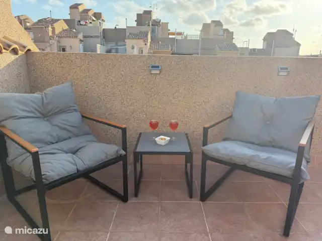 La Brisa Azul | Espagne, Costa Blanca, Gran Alacant - Santa Pola - maison de vacances 2 belles chaises longues sur le toit-terrasse