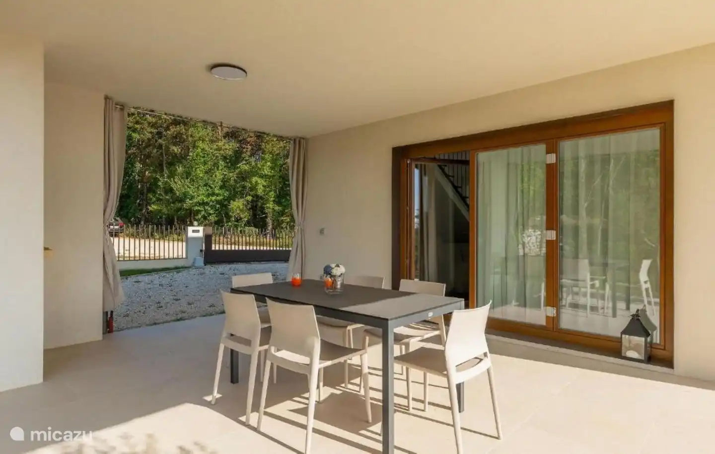 outdoor table under veranda