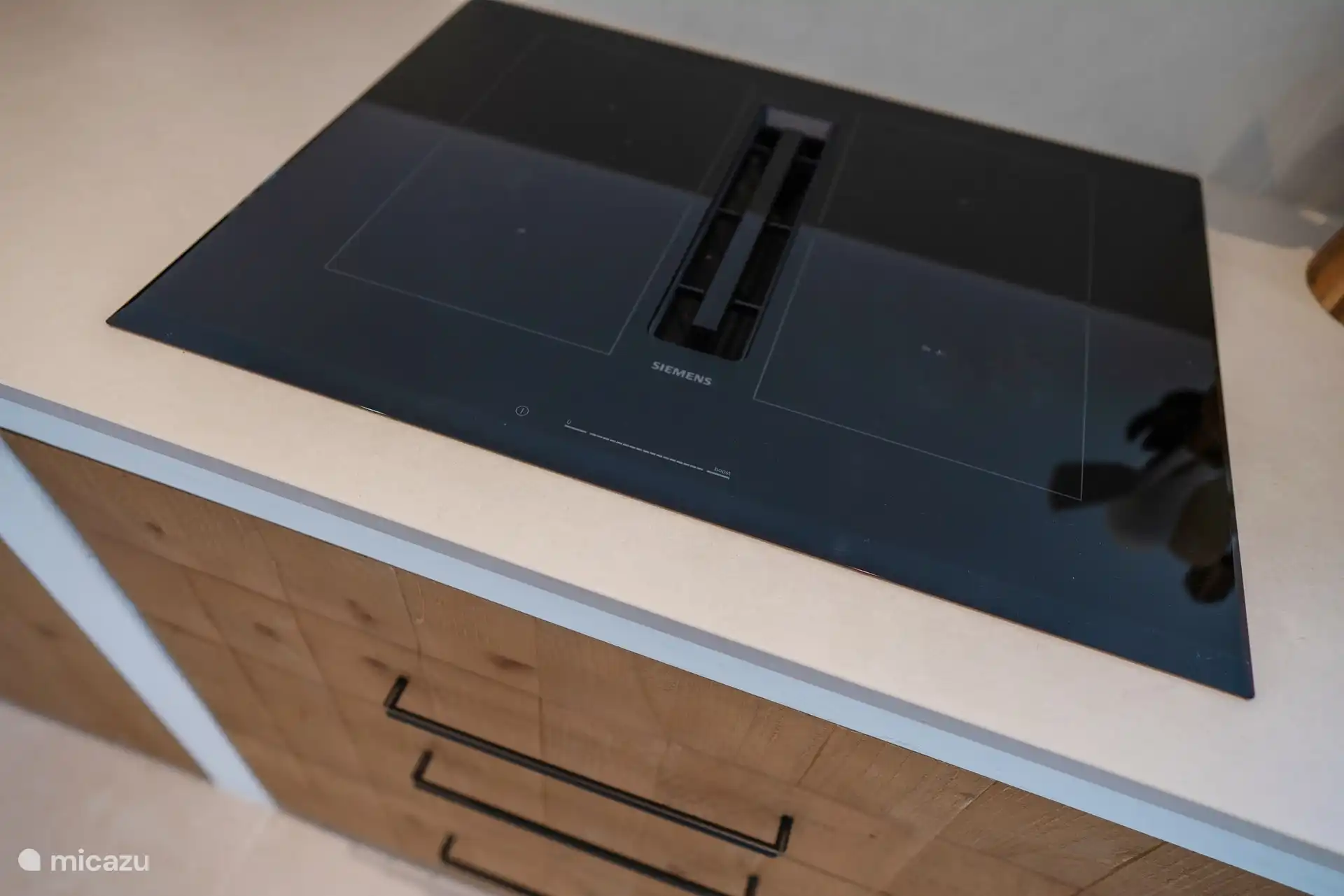 Die Ferienvilla ist mit einer hochwertigen Ausstattung ausgestattet. Induktionsplatte mit eingebautem Absaugsystem. 