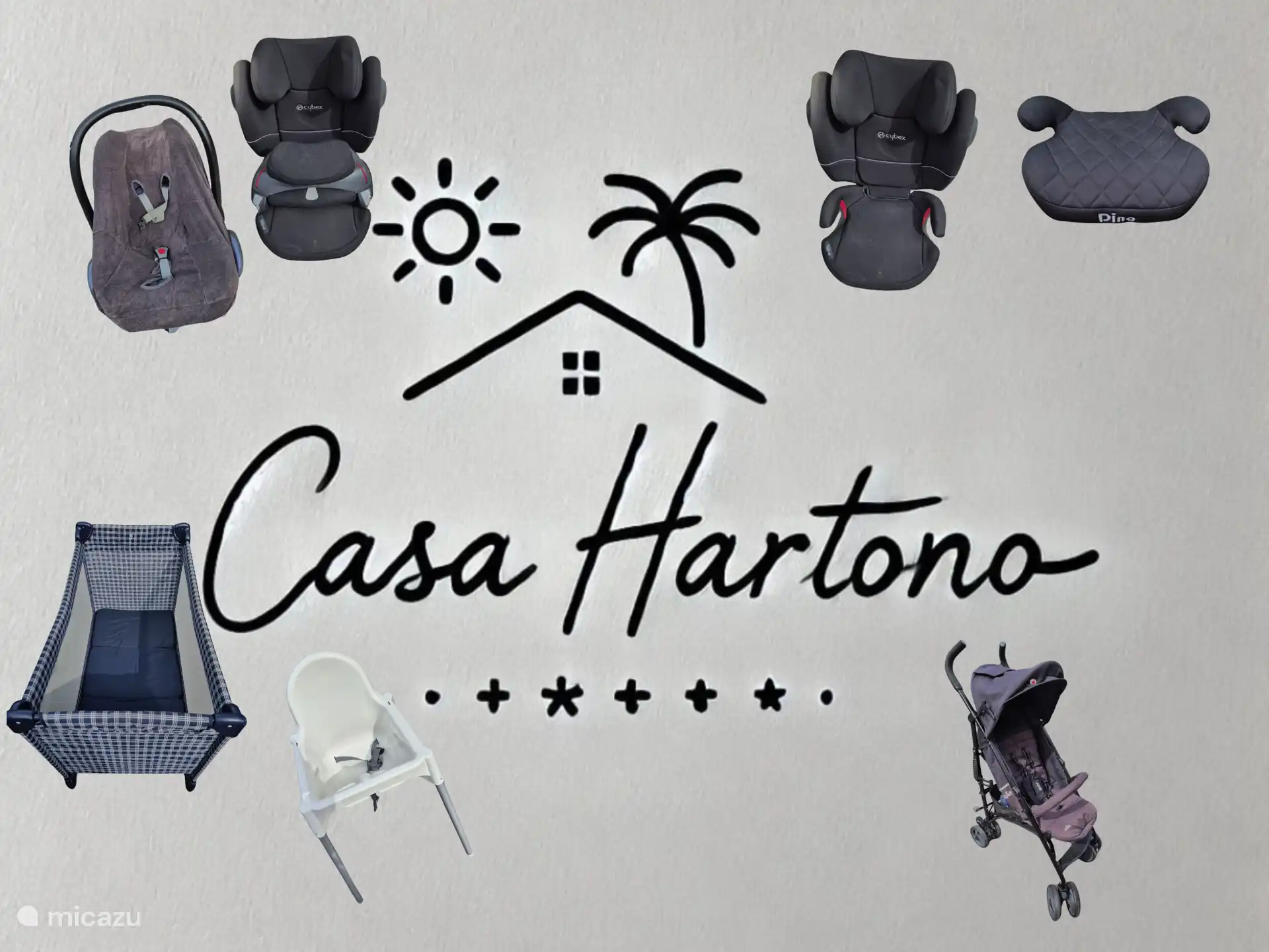 Casa Jixx tiene un paquete bebé/niño que se puede alquilar por una pequeña cantidad.