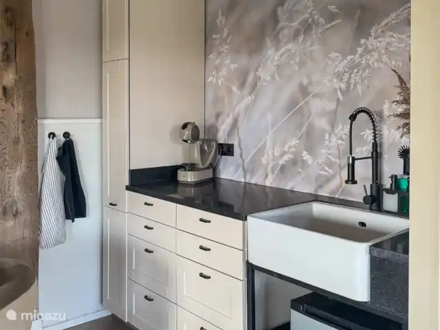 Séjour unique en pleine nature | Pays-Bas, Brabant-Septentrional, Made - ferme Cuisine avec plaque vitrocéramique séparée à 2 brûleurs pour que vous puissiez cuisiner à l’intérieur et à l’extérieur