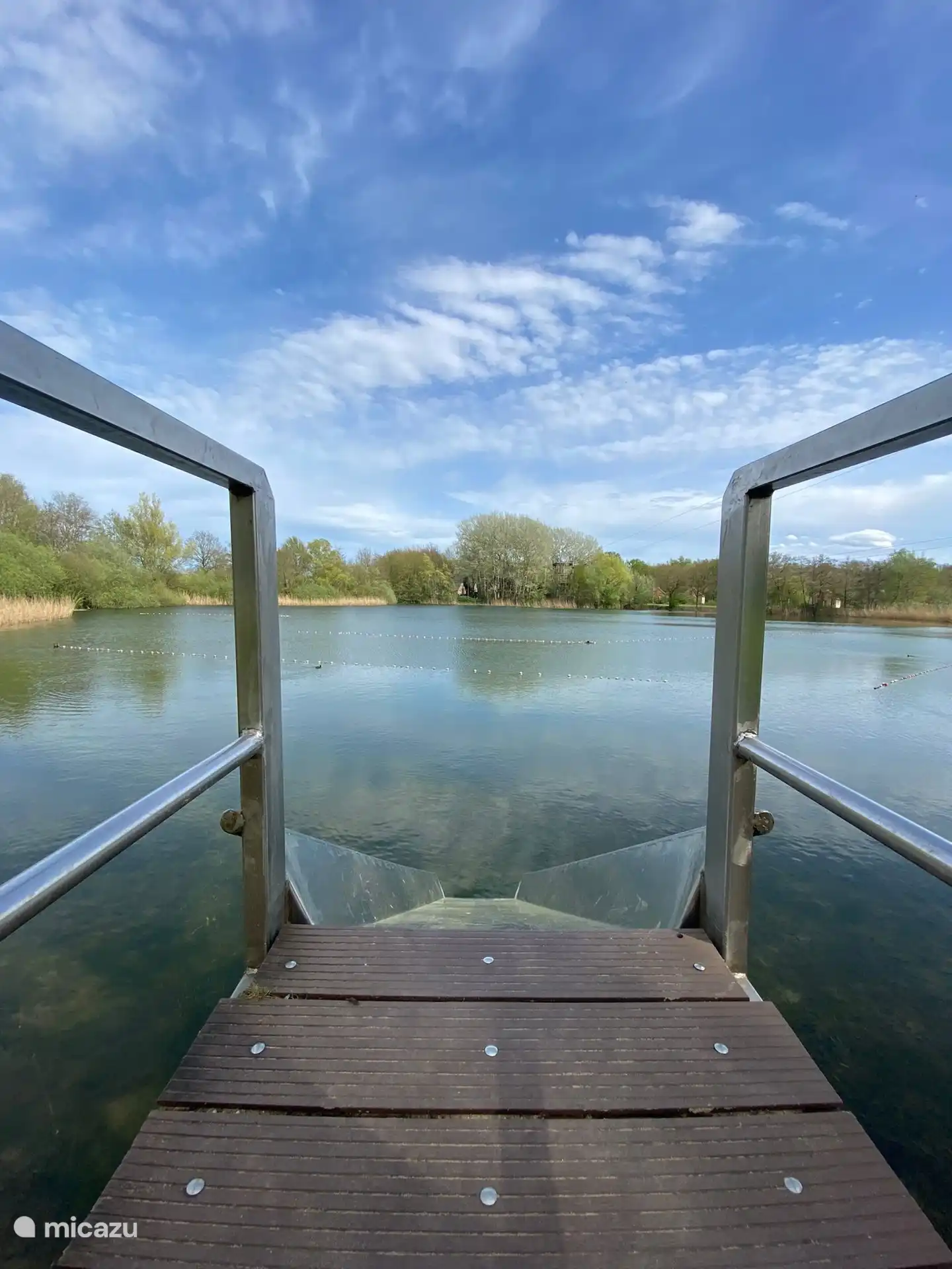 Slide in the swimming lake