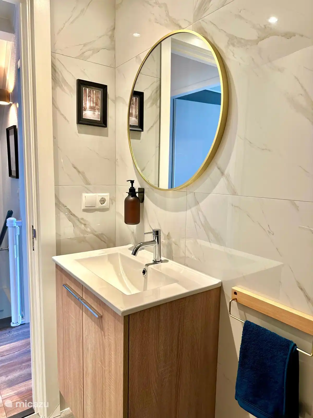 Toilet with sink upstairs