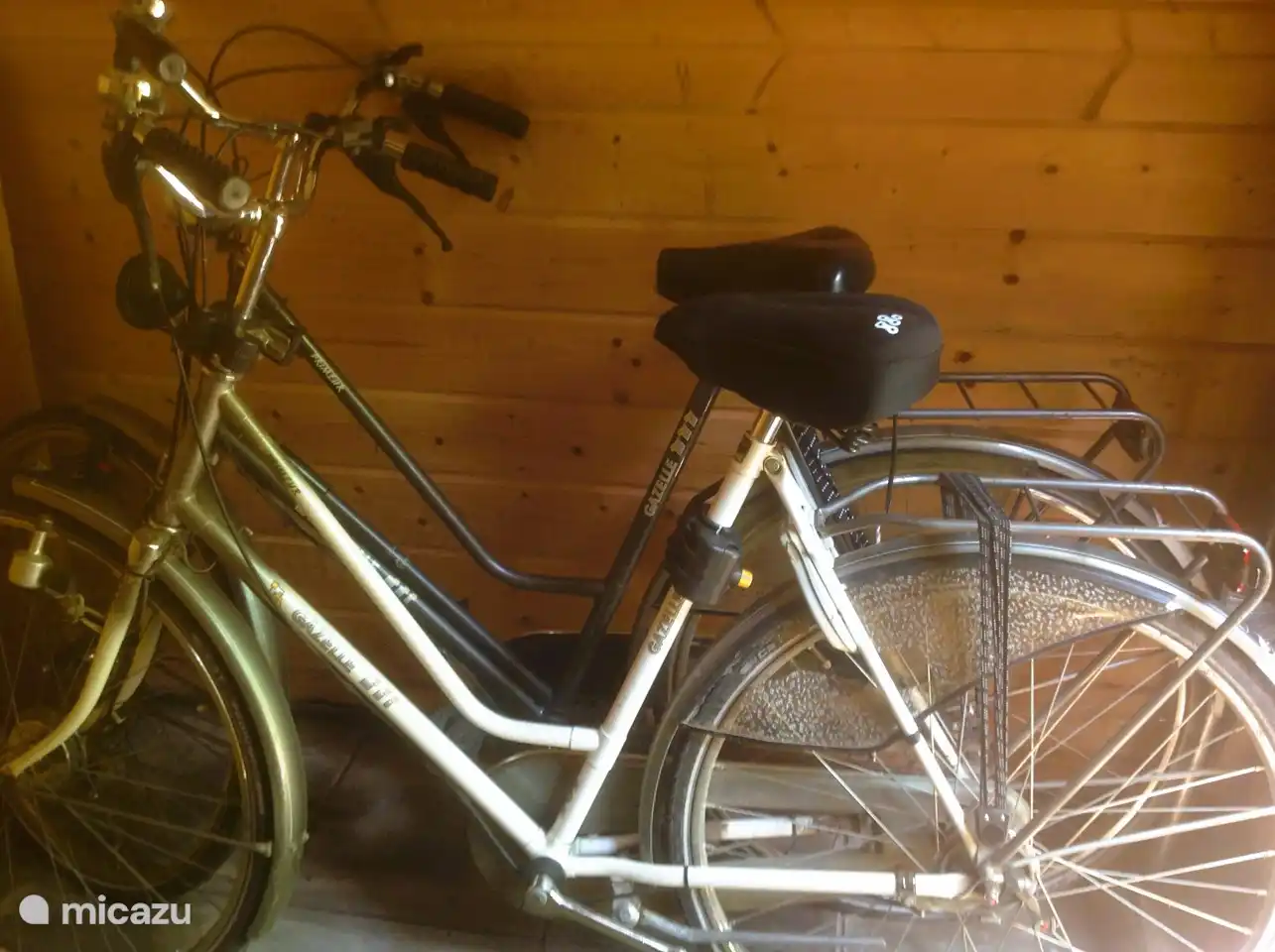 Diese Fahrräder warten im Schuppen auf Sie.