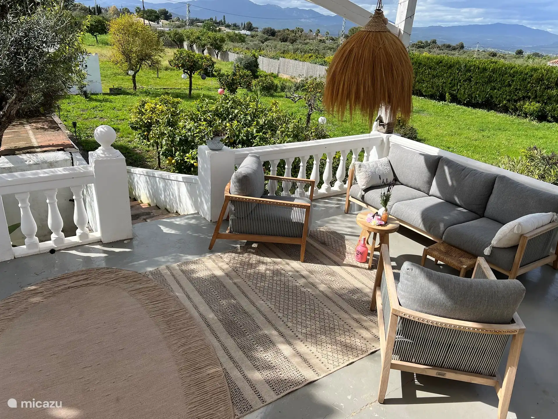 Comfortable outdoor seating for those balmy evenings with mountain views 